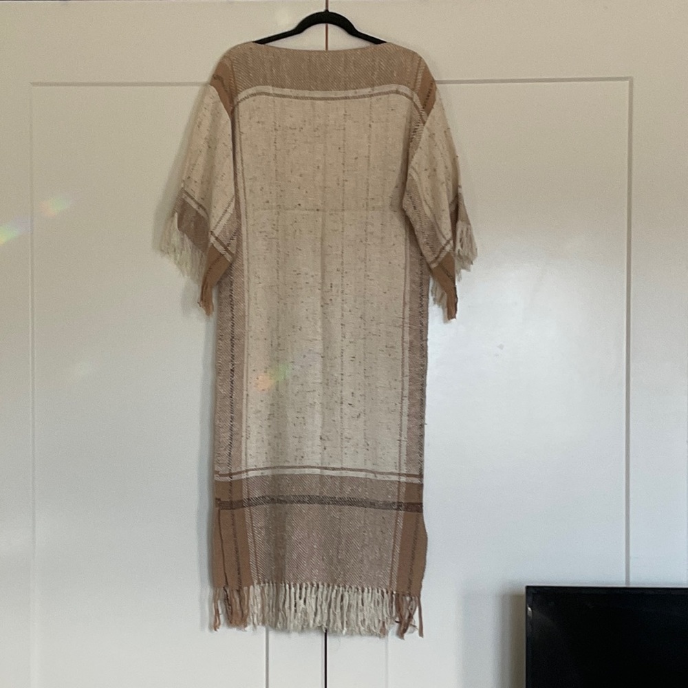 HANDWOVEN CLASSIC SLUB COTTON DRESS. BY JUDI GASTON, BLUE RIDGE TN. VINTAGE.